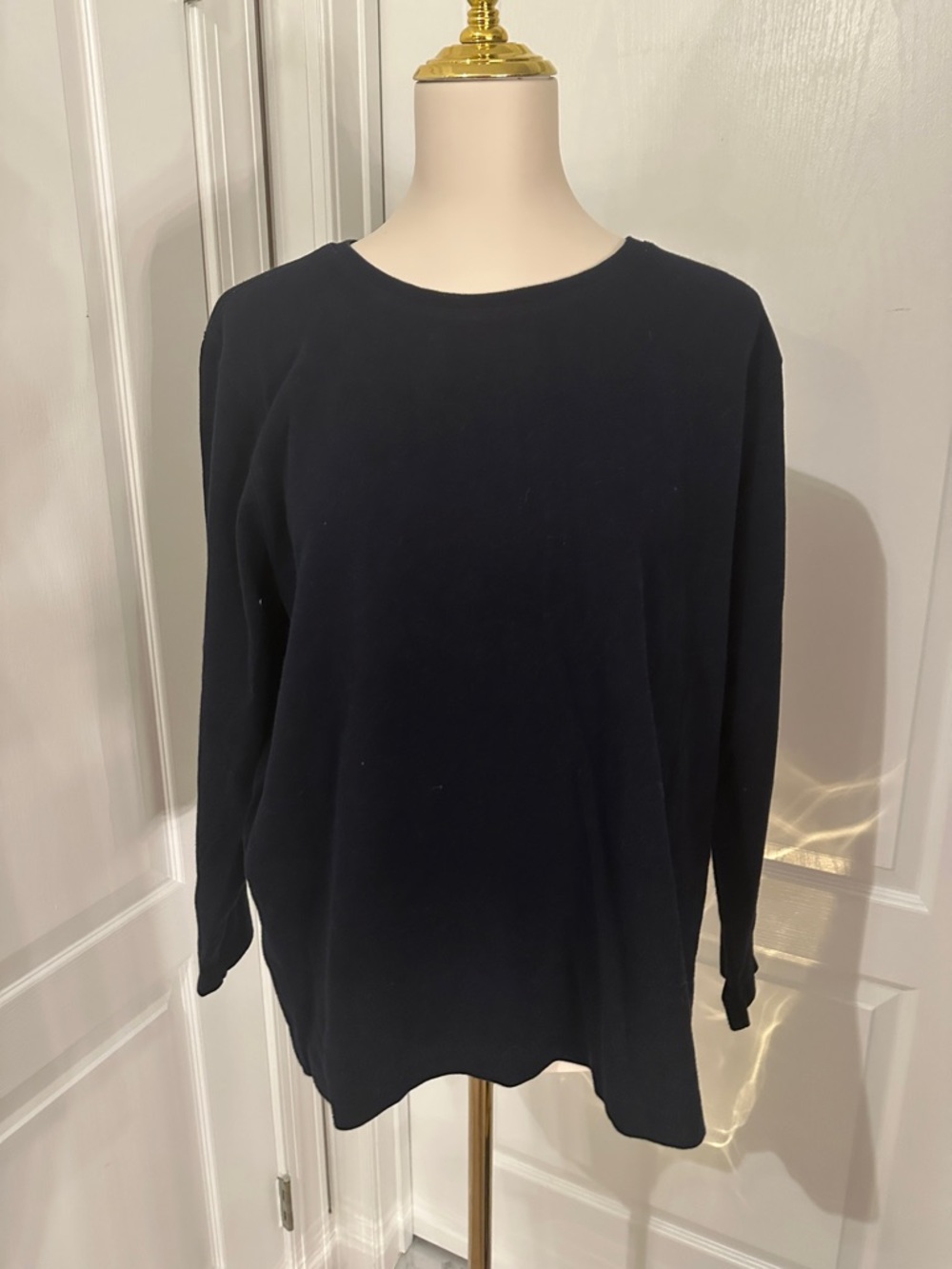 Vintage Liz Claiborne Classic Women's Crewneck Top in Navy Sz 1X